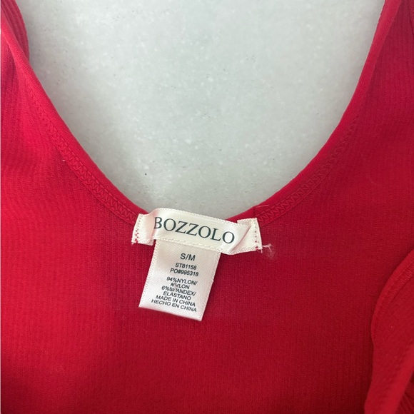 Bozzolo Red Ribbed Tank Top - Picture 6 of 7